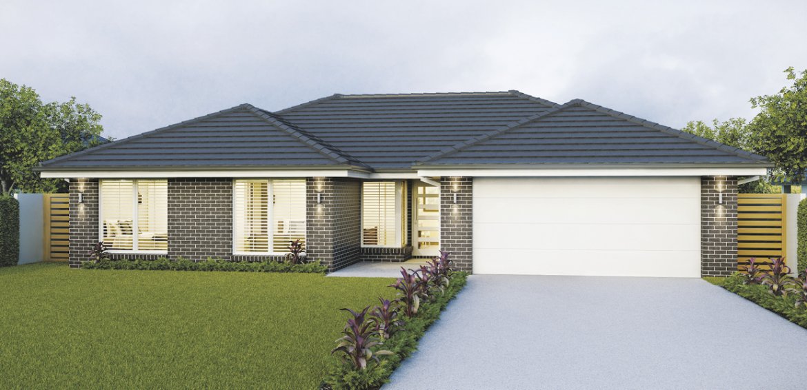 Infinity 217 Single Storey Home Design with Dark Façade and Roof